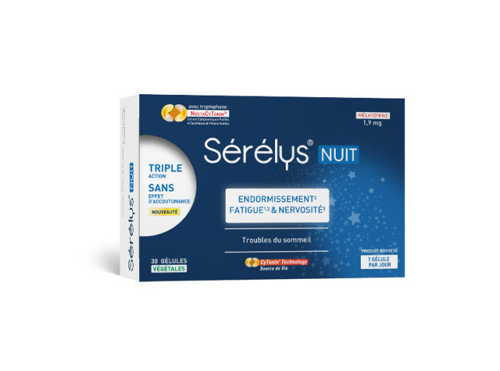 Endormissement Fatigue et Nervosité Nuit 30 gélules végétales Serelys Pharma