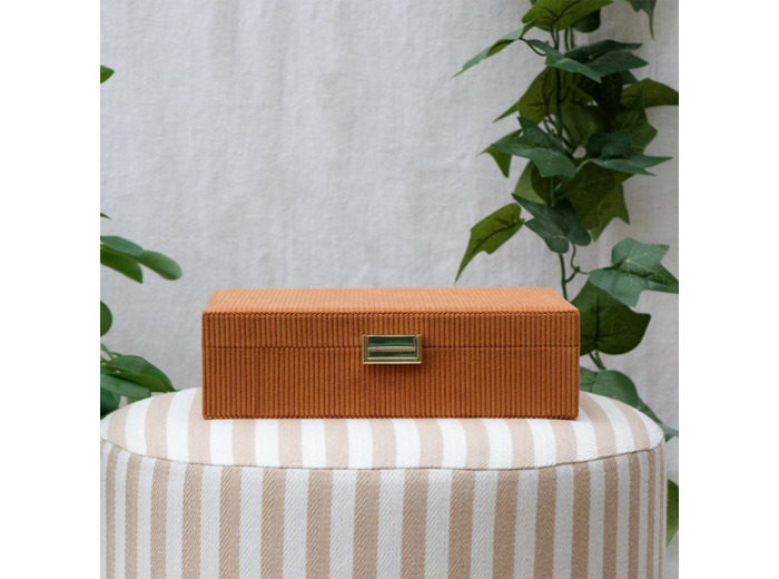 Maison Scarlett Boîte A Bijoux Louise En Velours Côtelé Camel