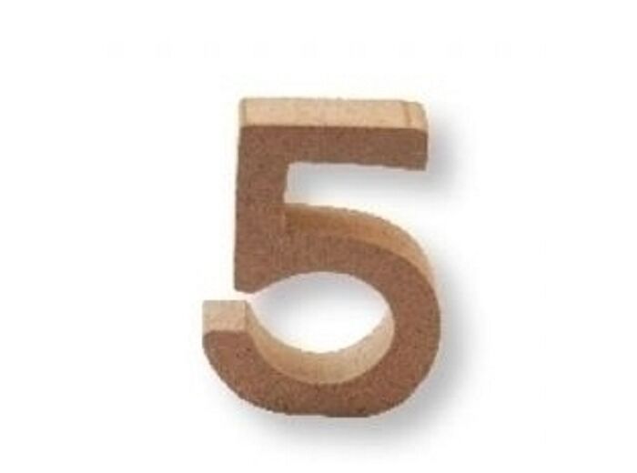 Chiffre "5" Mdf - 4,5 cm