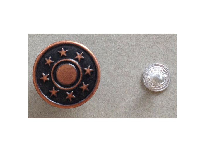 Bouton jeans métal cuivré 20 mm