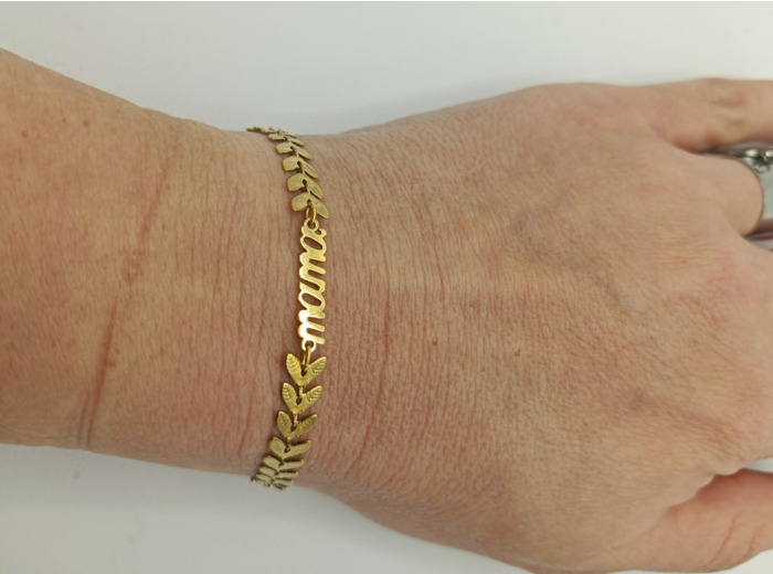 Bracelet épi doré "MAMA"