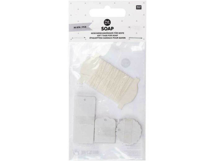 Étiquettes cadeaux pour savon, blanc