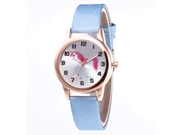Montre enfant bleu licorne