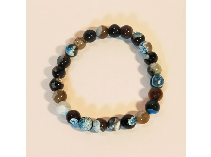 Bracelet agate bleu océan
