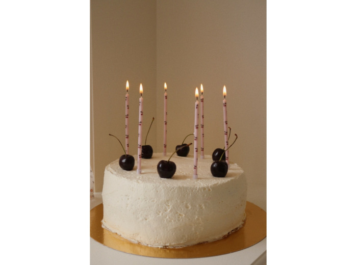 Bougies annivesaire cerise lot de 12