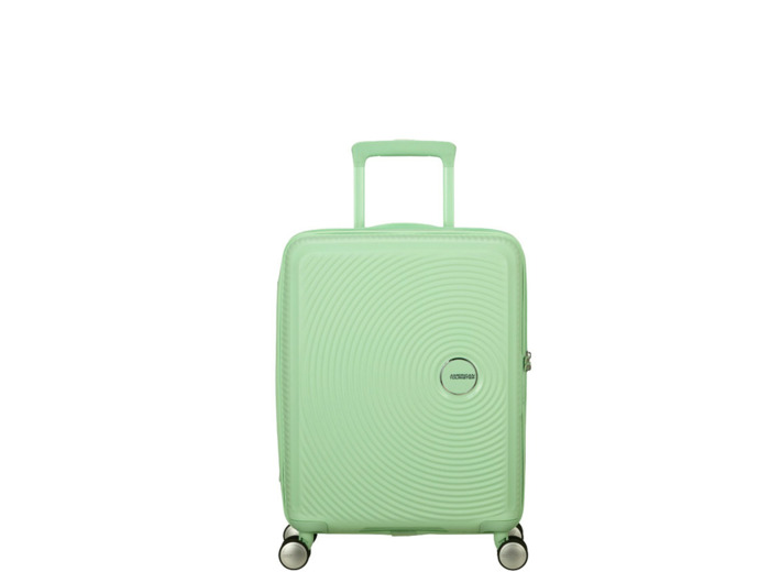 American Tourister Sound Box Spinner 55 cm Valise Cabine Trolley 4 Roues Vert Pastel