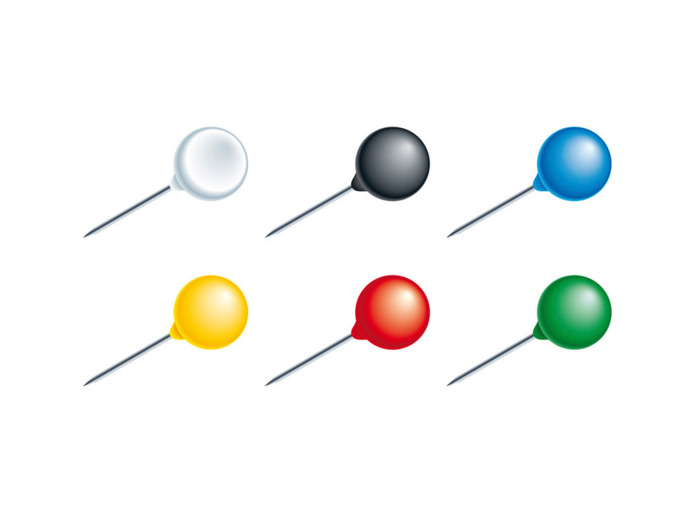 Epingles sphériques - Couleurs assorties
