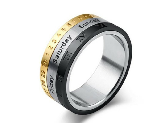 Bague homme  anneaux numériques romains