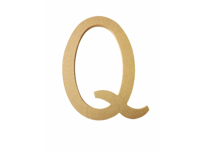 Lettre "Q" Mdf - Hauteur : 220 mm