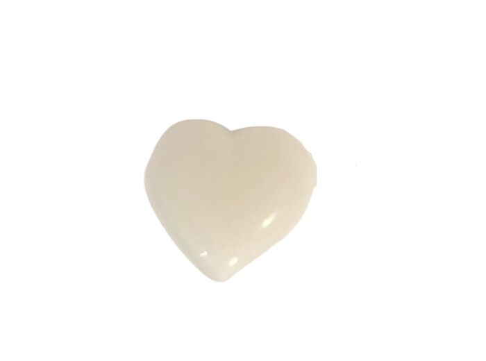 Bouton coeur blanc 1 cm