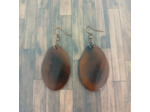 Boucles d'oreilles Bella marron en ivoire végétal