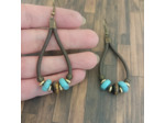Boucles d'oreilles cuir et perles naturelles 3
