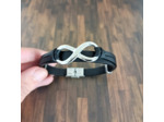 Bracelet cuir et acier inox homme infini