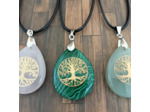 Pendentifs en pierres naturelles sur cordon noir