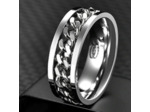 Bague homme chaîne en acier inoxydable