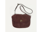 Bleu de Chauffe Sac Musette S Janice Cuir Suédé Marron Rubis