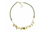 Collier ras de cou pampilles perle Murano olive Salvia