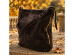Mila Louise Maeli V Sac Besace En Cuir Effet Velours Brun Dark