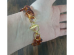 Bracelet gros maillons topaze/doré 19mm