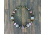 Bracelet en perles naturelles rose/bronze