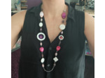 Sautoir nacre fuchsia