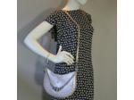 Mila Louise Nelia MX Sac Demi-lune Cuir Imprimé Creme