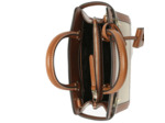 Le Tanneur Emilie Petit Sac À Main En Toile et Cuir Signature T Naturel Tan