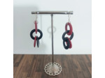 Boucles d'oreilles Mina rouge-noir en ivoire végétal