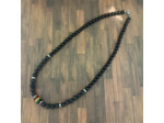 Collier homme pierre de lave/agate noire
