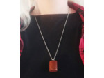 Collier bouteille de parfum pierre de sable doré/argenté