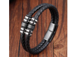 Bracelet tendance en cuir véritable pour hommes 25