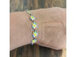 Bracelets en acier inox fleurs multicolore