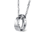 Pendentifs de couple en zircon cubique et acier inox