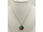 Pendentif résine rond fleurs/argenté #20