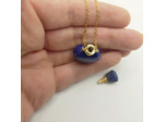 Collier bouteille de parfum cœur lapis lazuli