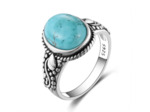 Bague ronde turquoise en argent
