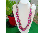 Collier Tina rose-gris en ivoire végétal