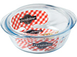 Ô cuisine 7541469 Cocotte Ronde en Verre Borosilicate 1 Litre, feu, Nacre