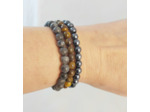 Bracelet triple protection labradorite/œil de tigre/hématite