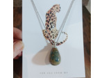 Collier bouteille de parfum agate indienne/argenté