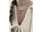 COLLIER DORÉ AMBRE COGNAC