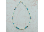 Tour de cou heishi turquoise/blanc doré