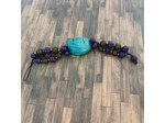 Bracelet Magda turquoise-noir-beige en ivoire végétal