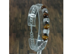 Bracelet homme gourmette/œil de tigre