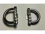 Attache métal gris foncé avec strass