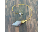 Pendule orgonite quartz rose/améthyste/œil de tigre/opaline/aventurine