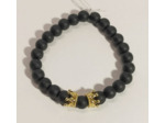 Agate noire, couronne doré