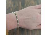 Bracelet Miyuki + perles d'eau douce vert/doré