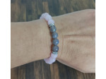Bracelet quartz rose/labradorite/strass
