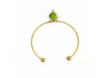 Bracelet jonc perle Murano vert olive Salvia